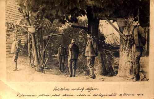 WWI Lynched Prisoners Real Photo