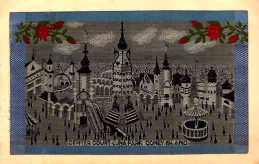 Coney Island Amusement Park Woven Silk