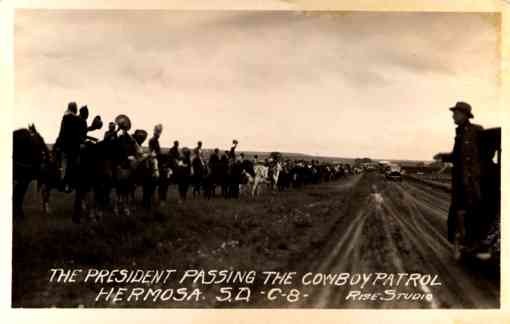 President Coolidge Passing Cowboys RP