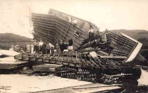Cyclone Destroyed Church Real Photo