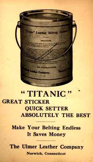 Advert Titanic Leather Cement Postal