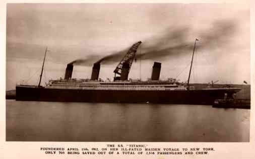 Ocean Liner Titanic by Lifting Crane Real Photo