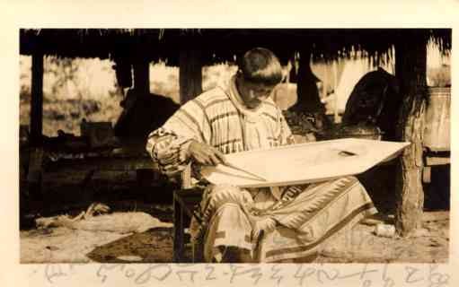 Seminole Indian Carving Boat Real Photo