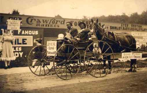 Black Faces in Cart Horse Suffragette Real Photo