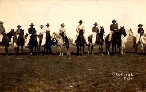 Cowboys on Horses Colorado Real Photo