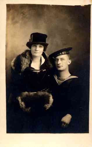 Lady in Hat Navy Aviator Real Photo