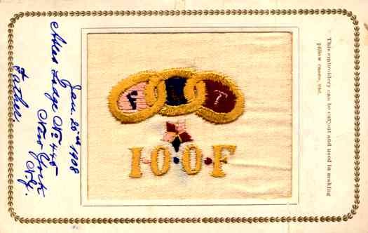Embroidered Silk Odd Fellows Fraternal