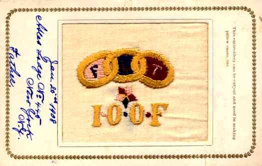 Embroidered Silk Odd Fellows Fraternal