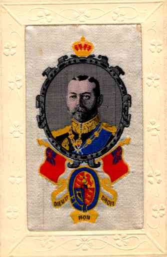 Woven Silk King of England WWI