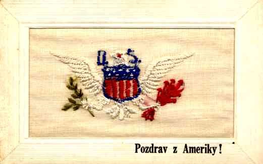 Embroidered Silk Eagle U.S. Patriotic Shield