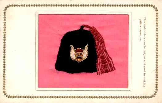 Embroidered Silk Fraternal Shriners Hat
