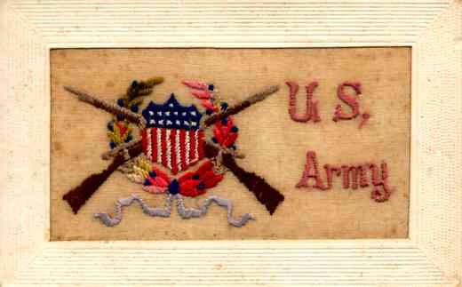 Embroidered Silk Regimental U.S. Army WWI