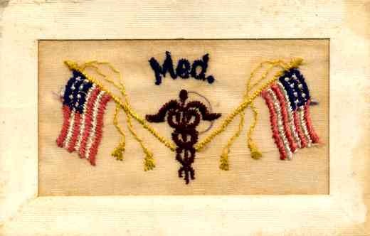 Embroidered Silk Regimental U.S. Medical Corps WWI