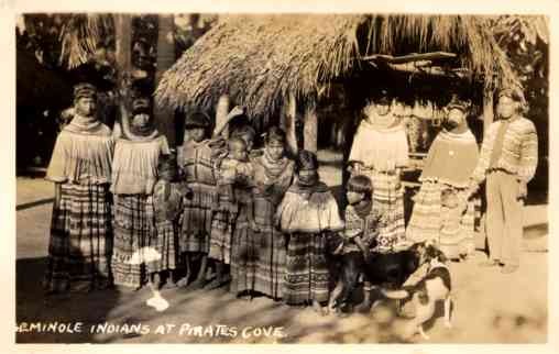 Seminole Indians Grass House Real Photo