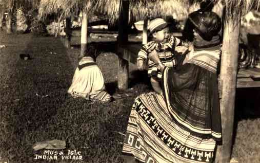 Seminole Indian Holding Baby RP