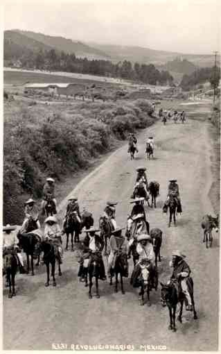 Mexican Revolutionists on Horses Real Photo Brehme