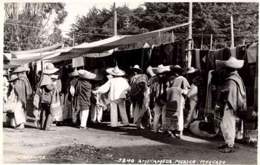 Mexico Mexicans at Market Real Photo Brehme