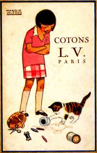 Advert Cottons Kitten Playing with Thread
