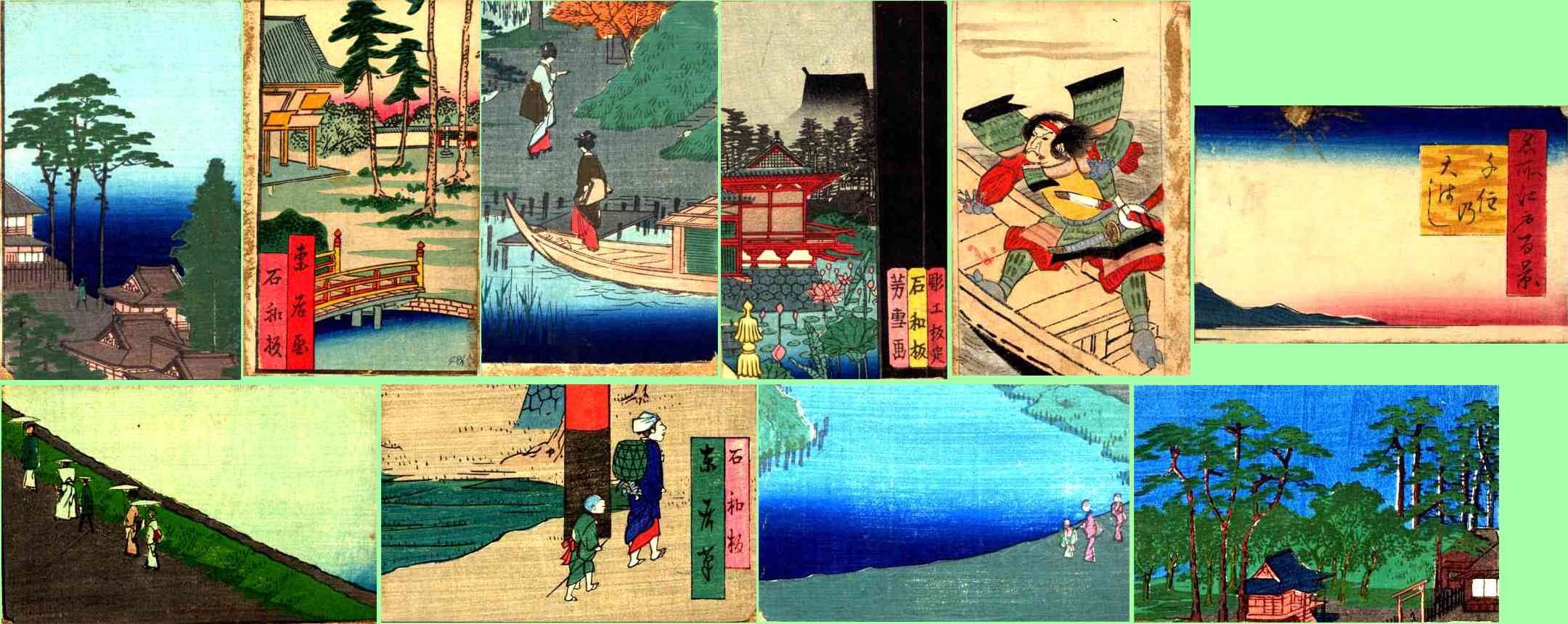 Japanese Life Set of Ten Woodblock