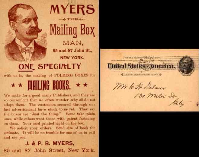 NYC Advert Mailing Boxes Jewish Merchant Pioneer