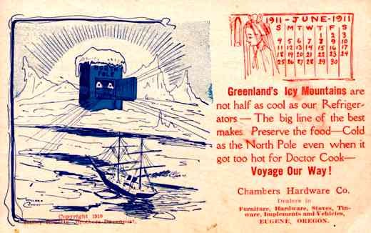 North Pole Sailing Ship Advert Refrigerator