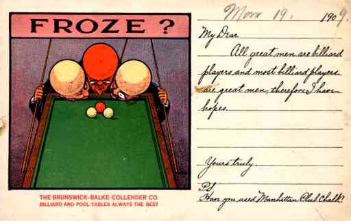 Frozen Heads as Balls Advert Billiards Tables