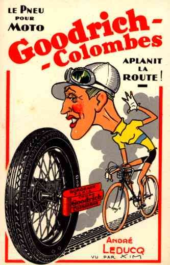Champion Bicyclist Leducq Advert Tires French