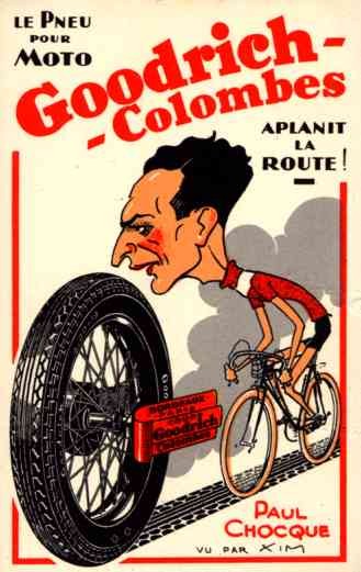 Champion Bicyclist Chocque Advert Tires French