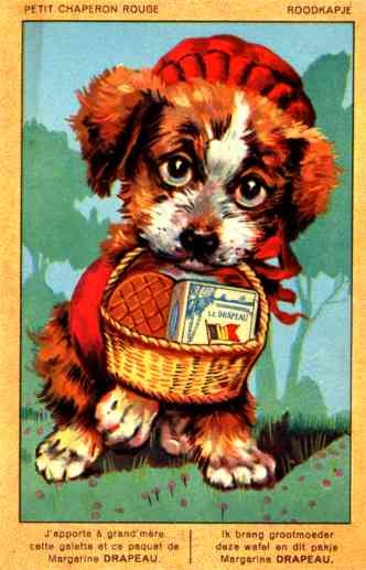 Puppy Terrier Holding Basket Advert Margarine
