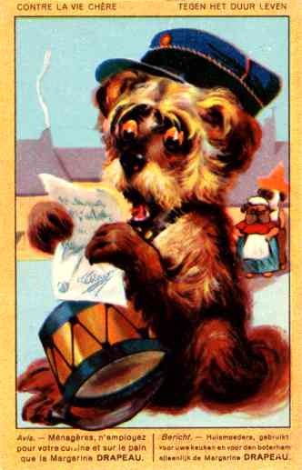 Terrier Reading Letter Bulldogs Advert Margarine