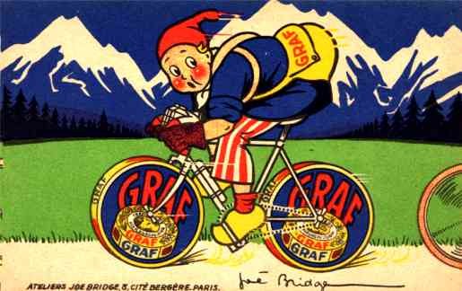 Bicyclist on Road Tour de France Advert
