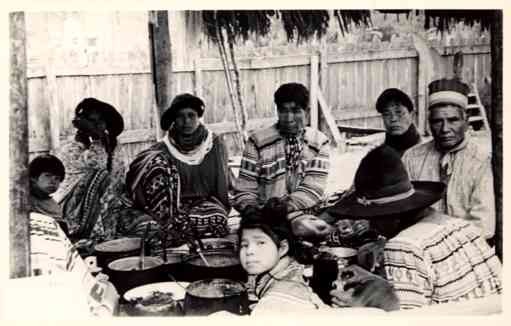 Seminole Indians Around Food Pots FL Real Photo