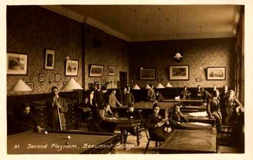 College Boys Playing Billiards Chess Real Photo