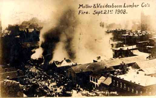 IL Quincy Fire at Lumber Co. 1908 Real Photo