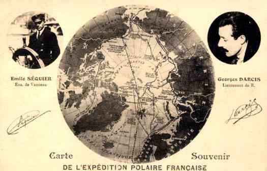 French Polar Explorers Sequier Darcis Globe