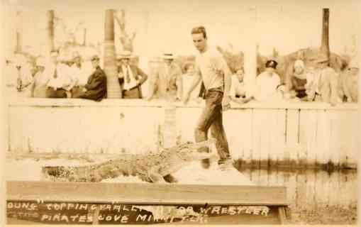 FL Miami Alligator Wrestler Coppinger Real Photo