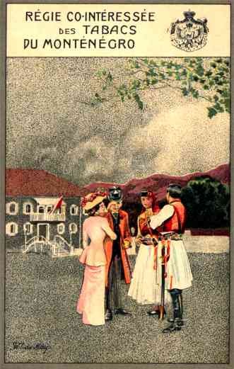 Two Couples in Field Advert Tobacco Poster Style