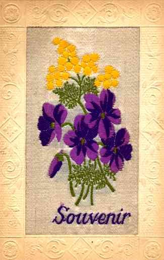 Woven Silk Violets Souvenir