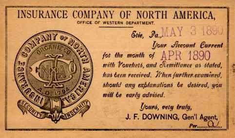 Advert Insurance Company Pioneer Postal