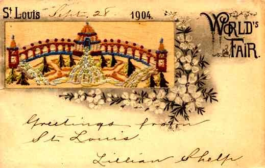 St. Louis World's Fair 1904 Embroidered Silk