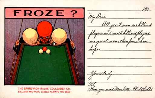 Frozen Players Advert Billiards Pool Tables