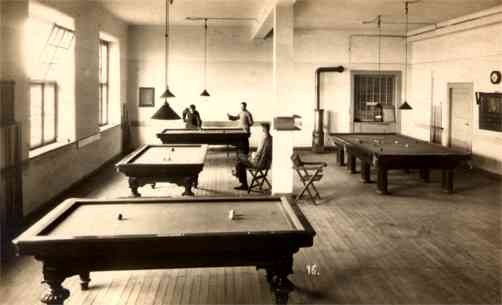 Players in Billiards Room Real Photo