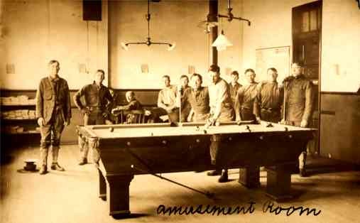 Military Playing Billiards Real Photo