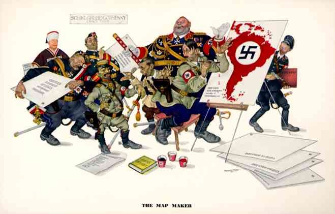 WW2 Hitler Drawing Nazi Map Szyk