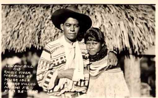Seminole Indian Cowboy and His Bride FL RP