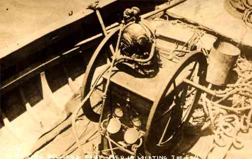 Diver's Hard Hat Submarine Disaster Real Photo