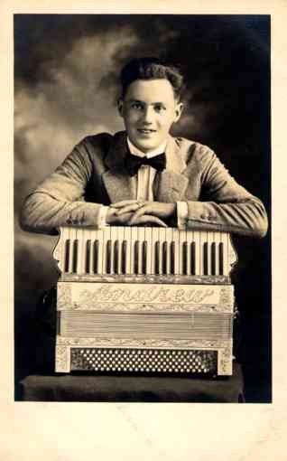 Accordionist Real Photo