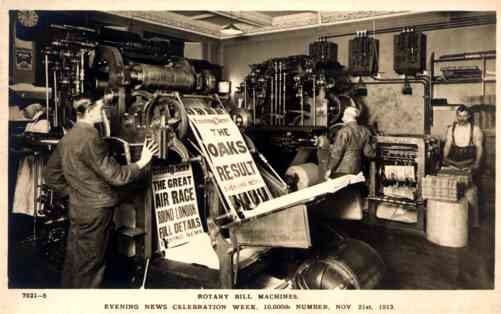 Operators at Rotary Bill Machines Real Photo