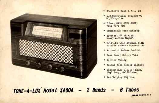 Advert A Lux Model L X4604 Radio RP