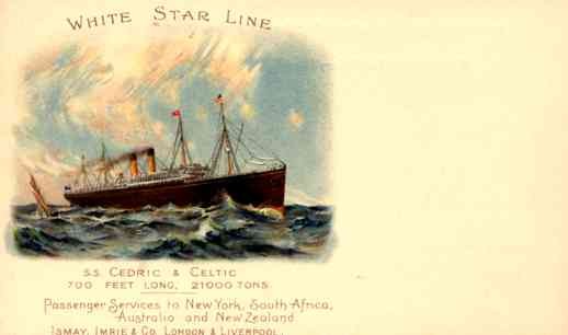 White Star Line Ocean Liner Cedric & Celtic